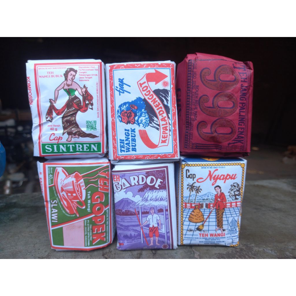 

Teh Racikan Khas Solo/paket 6 teh/gopek,nyapu,sintren,999 merah, gardoe ungu, kepala djenggot putih