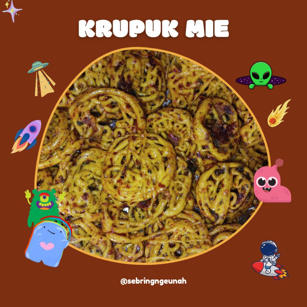

SEBRING NGEUNAH Varian Krupuk Mie Bantat Sehah Pedas & Tidak Pedas (250g, 500g, 1kg)