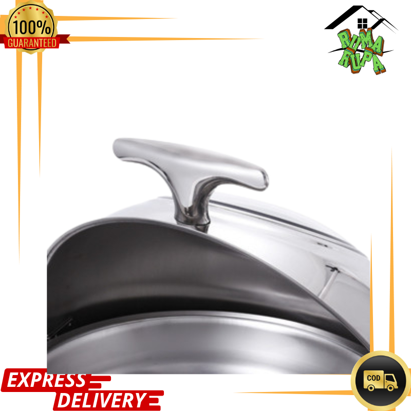 rumarupa -  RollTop Bulat Prasmanan Chaving Dish Bulat stainless Tempat Menaruh Makanan Prasmanan