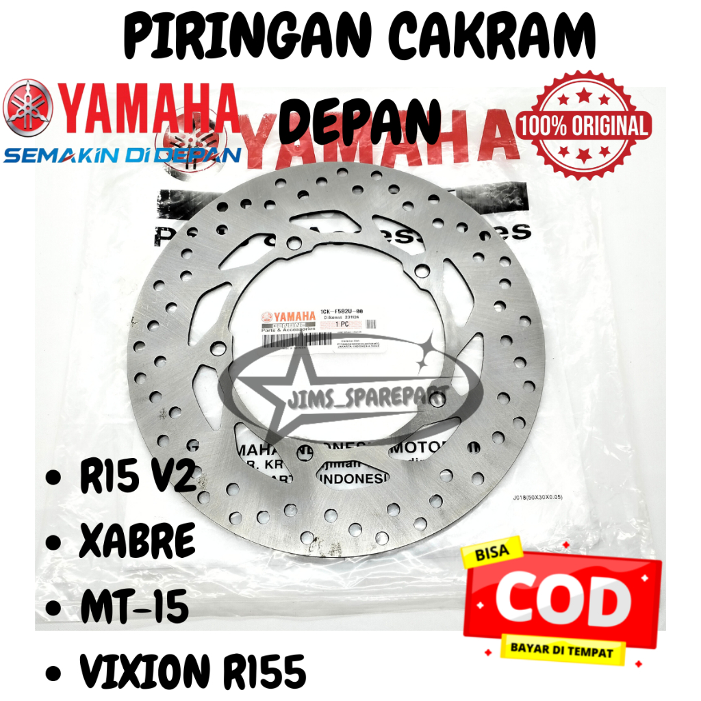 ORIGINAL 100% PIRINGAN CAKRAM DEPAN YAMAHA 1CK R15 V2 XABRE MT15 VIXION R155 DISC BRAKE ASLI ORI YGP
