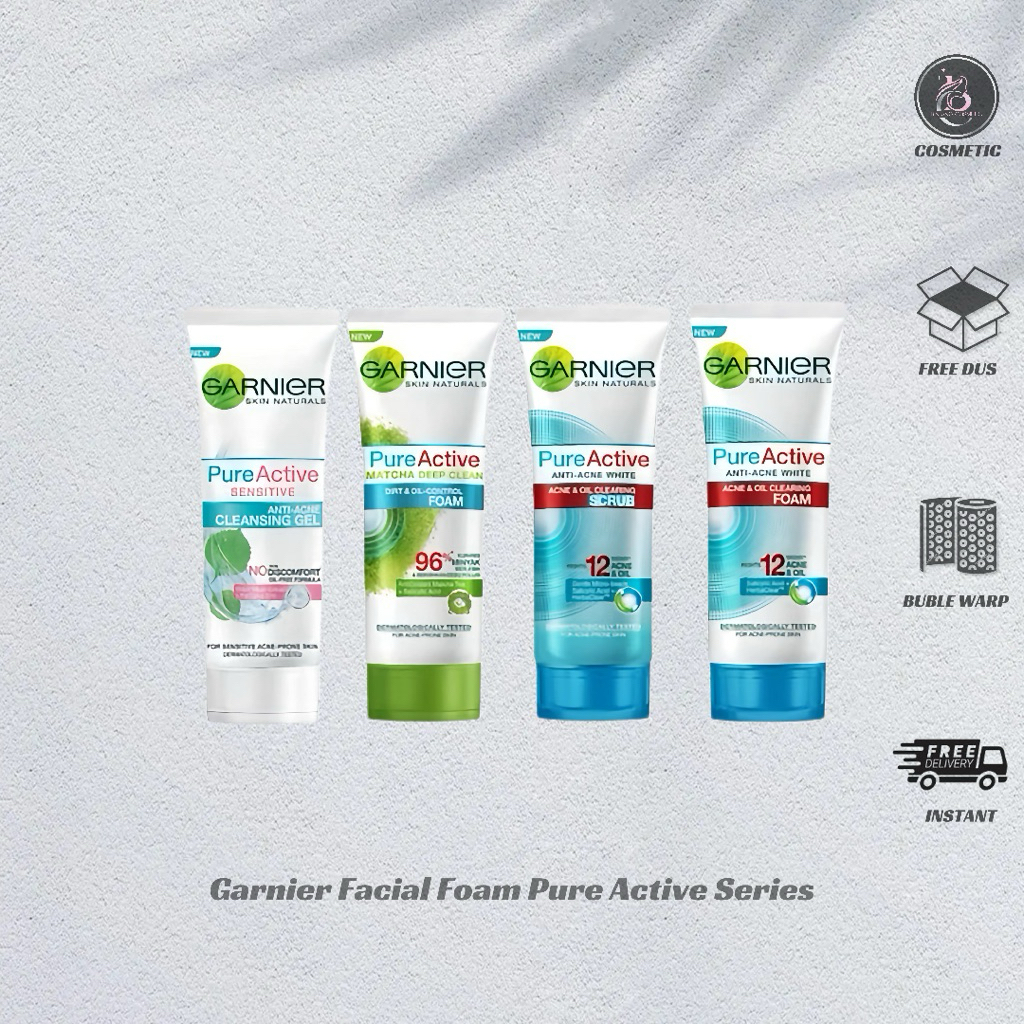 Garnier Pure Active Facial Foam Series 100 ml , Sabun Muka