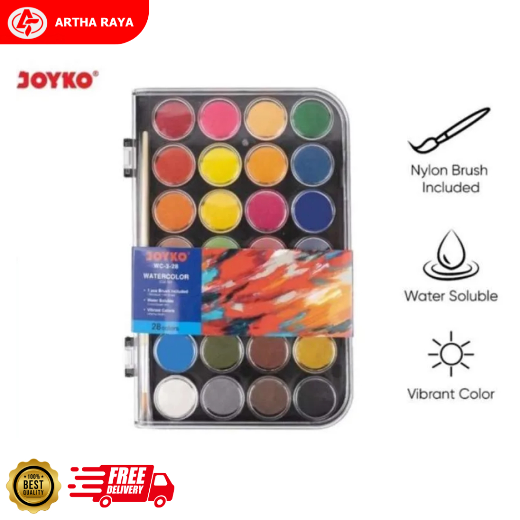 

Watercolor Set Cat Air Joyko WC-3 28 Warna