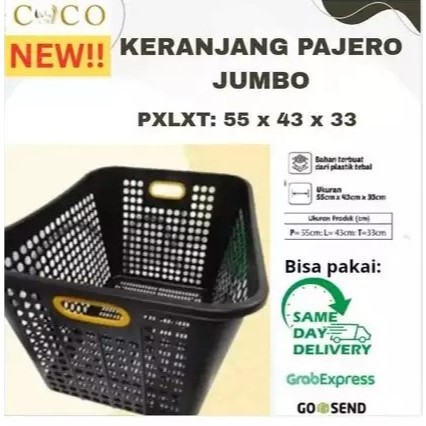 KERANJANG PAJERO JUMBO/KERANJANG LAUNDRY JUMBO HITAM/KERANJANG PLASTIK SERBAGUNA JUMBO