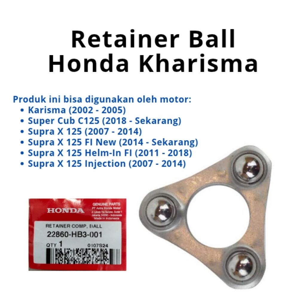 [AHM] Retrainer Comp Ball / Pelor Kopling Segitiga (22860-HB3-001) SUPRA X 125, KIRANA,  KHARISMA, S