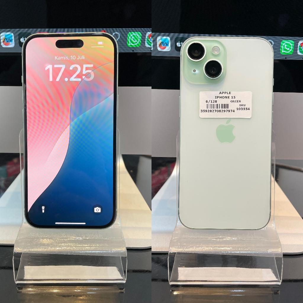 Handphone Hp iPhone 15 6/128GB Green Second