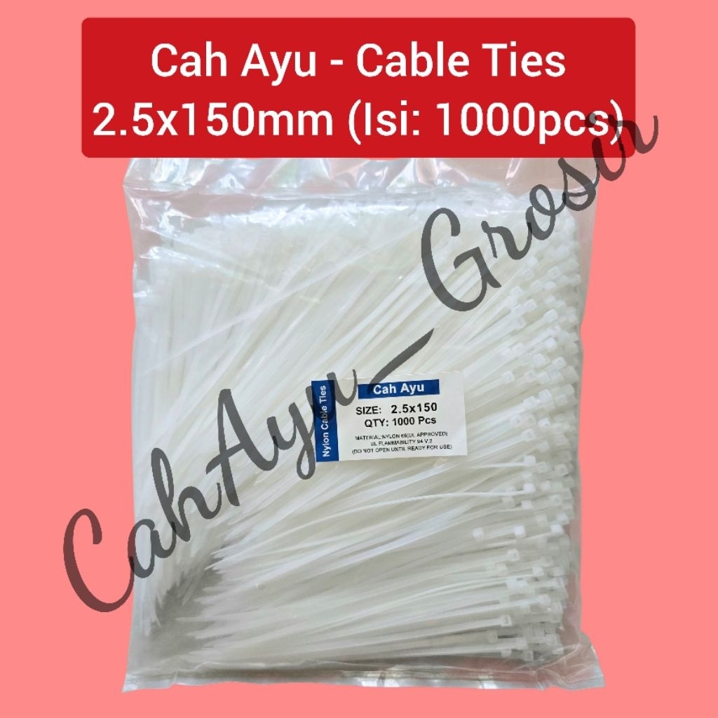 

Kabel Ties 15 cm / Kabel Tis 2.5x150mm Isi 1000 pcs Cable Ties