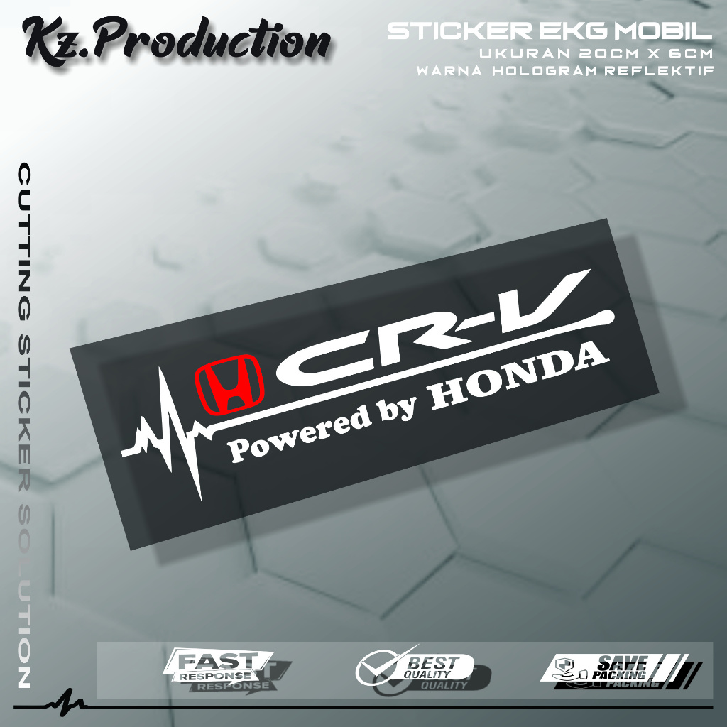Sticker Cutting Kaca Mobil Honda Crv Motif Detak Jantung EKG Mobil Honda