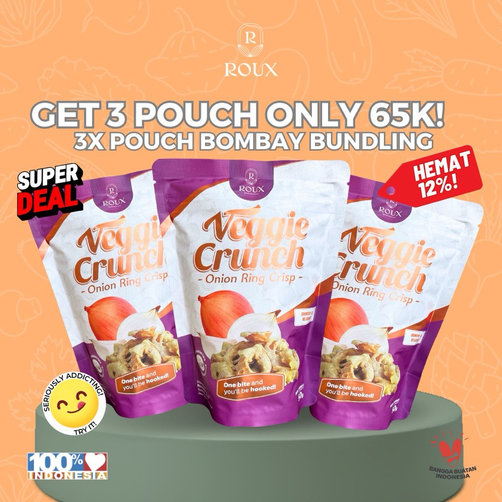 

PAKET BUNDLING ROUX VEGGIE CRUNCH KERIPIK BAWANG BOMBAY
