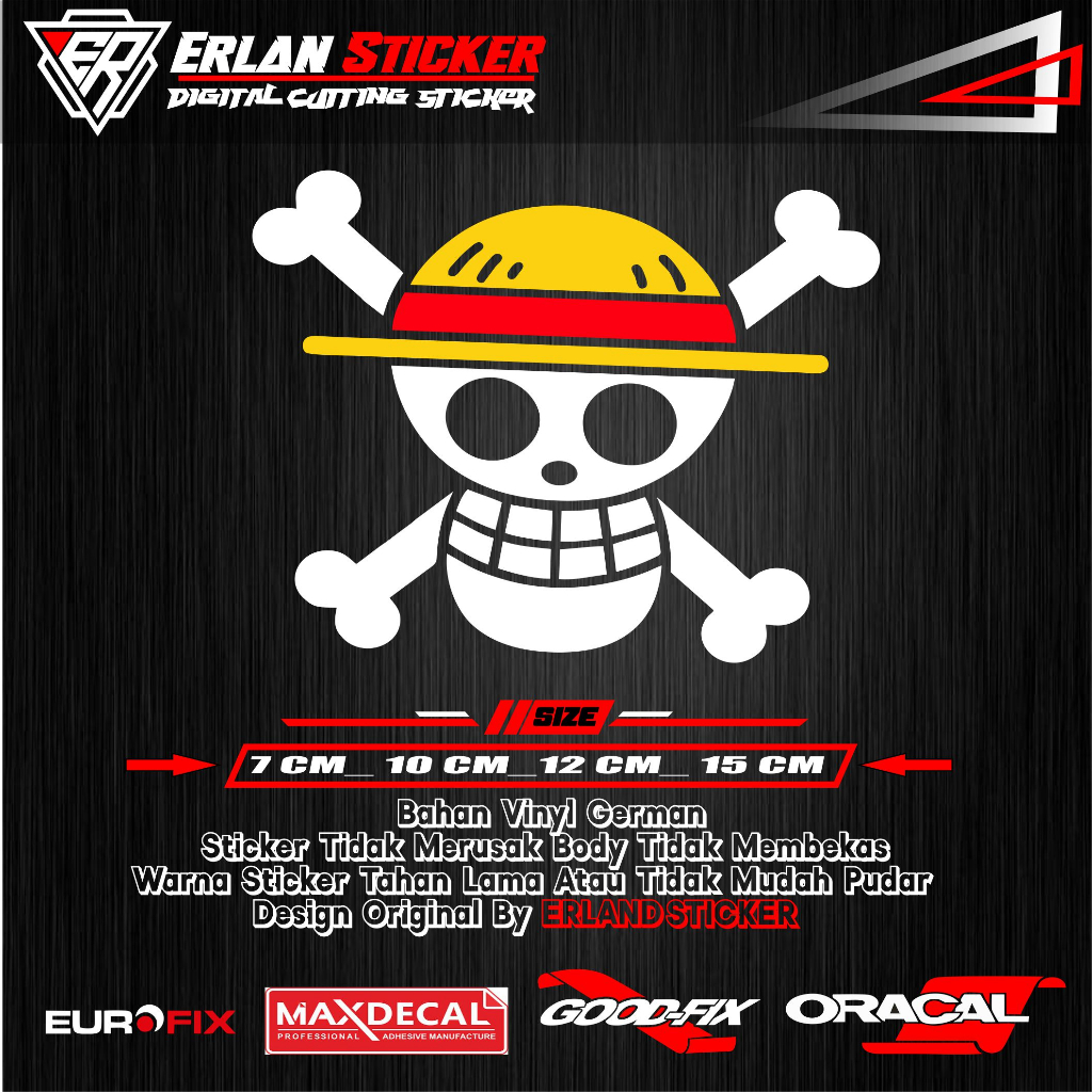 

Sticker One Piece Cutting - Stiker One Piece (Luffy) motor mobil laptop Dll