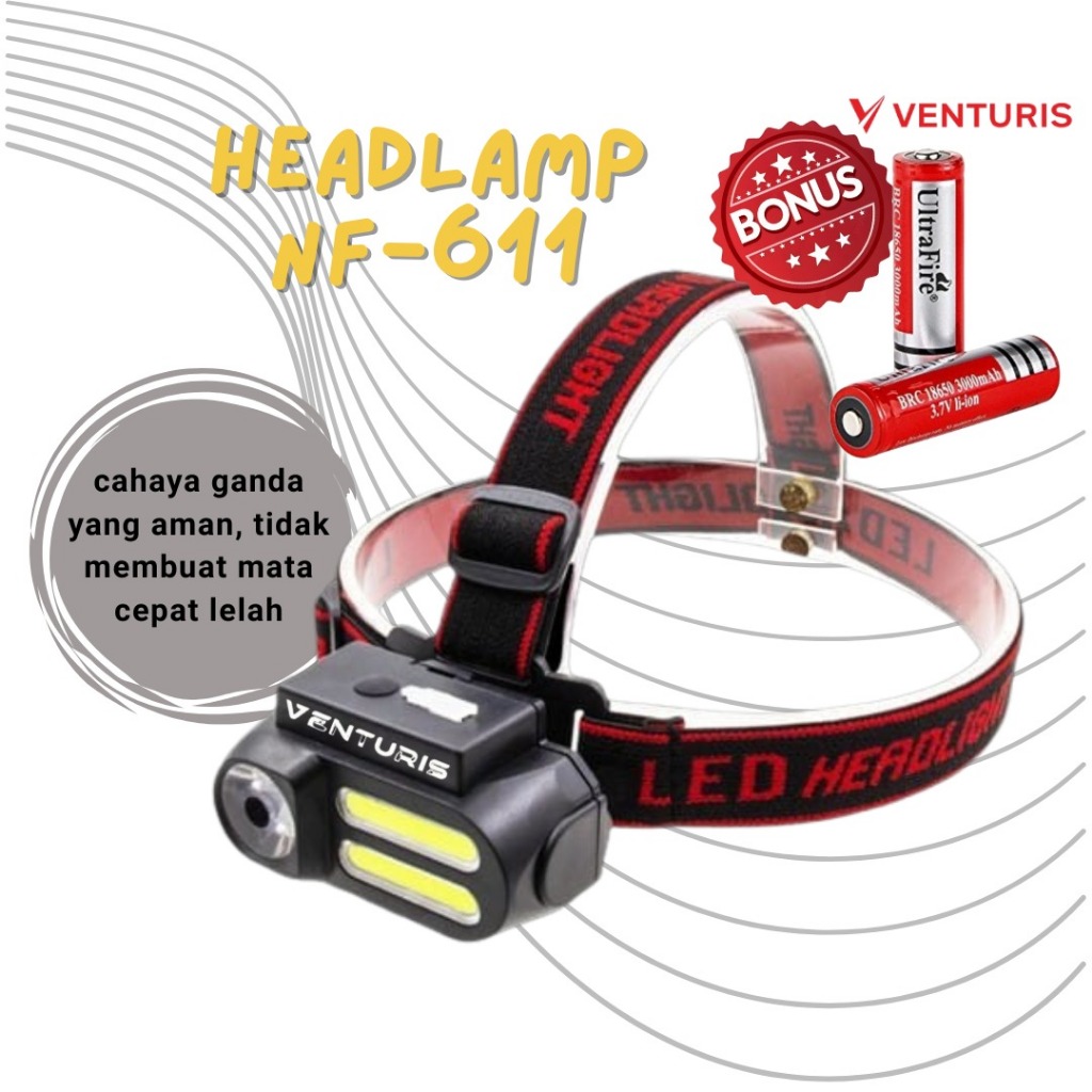 Headlamp Flashlight Headlight  KX 1804  Tanpa Baterai Headlamp Senter Kepala KX 1804