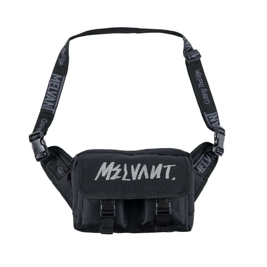 Melvant - MFP Edith Black Fanny Pack | Tas Slingbag Hitam Pria