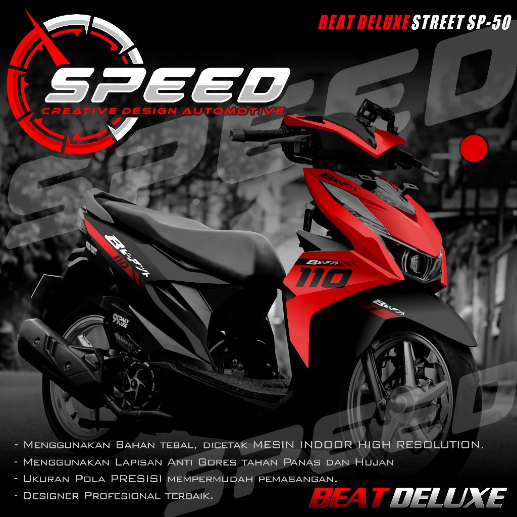 (PROMO COD) TERBARU Decal Sticker Honda Beat DELUXE STREET CBS 2020 2021 2022 2023 Full body - Stike