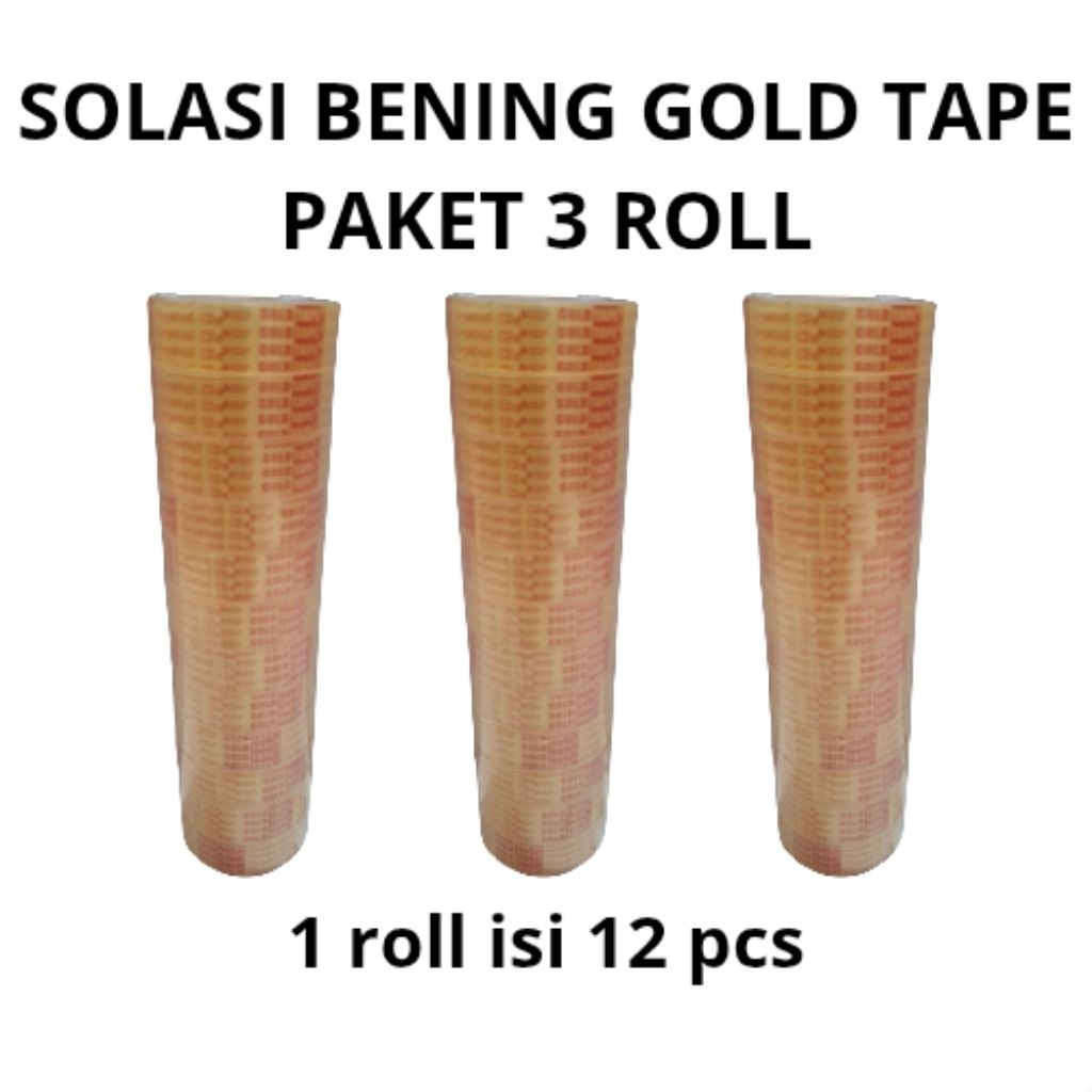 

3 ROLL SOLASI BENING GOLD TAPE KECIL - SOLASI KADO BENING