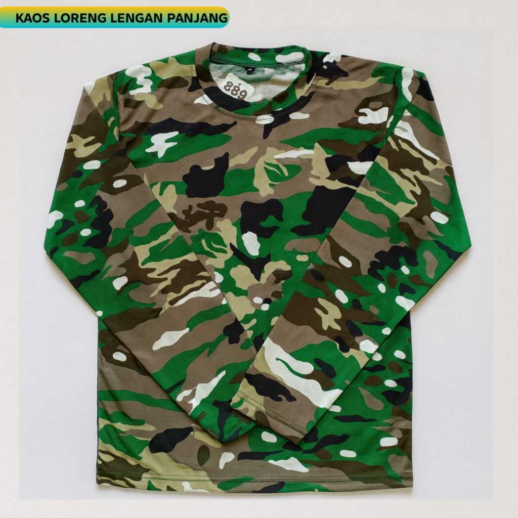 Kaos Army Loreng Lengan panjang Unisex Nyaman Bahan katun PE Termurah - Safa.300
