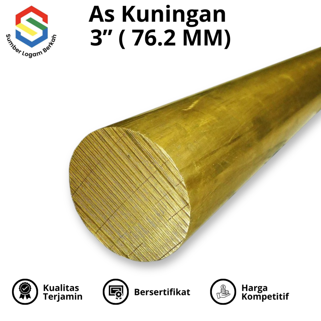 as kuningan 3 inch ( 76.2 mm ) brass round bar