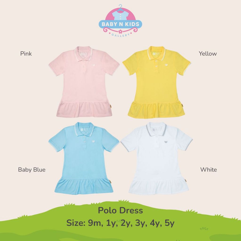 POLO SHIRT DRESS ANAK FLUFFY DENIM | Bahan Lacoste Lembut & SNI | Fluffy Denim Original | Dress Kaos