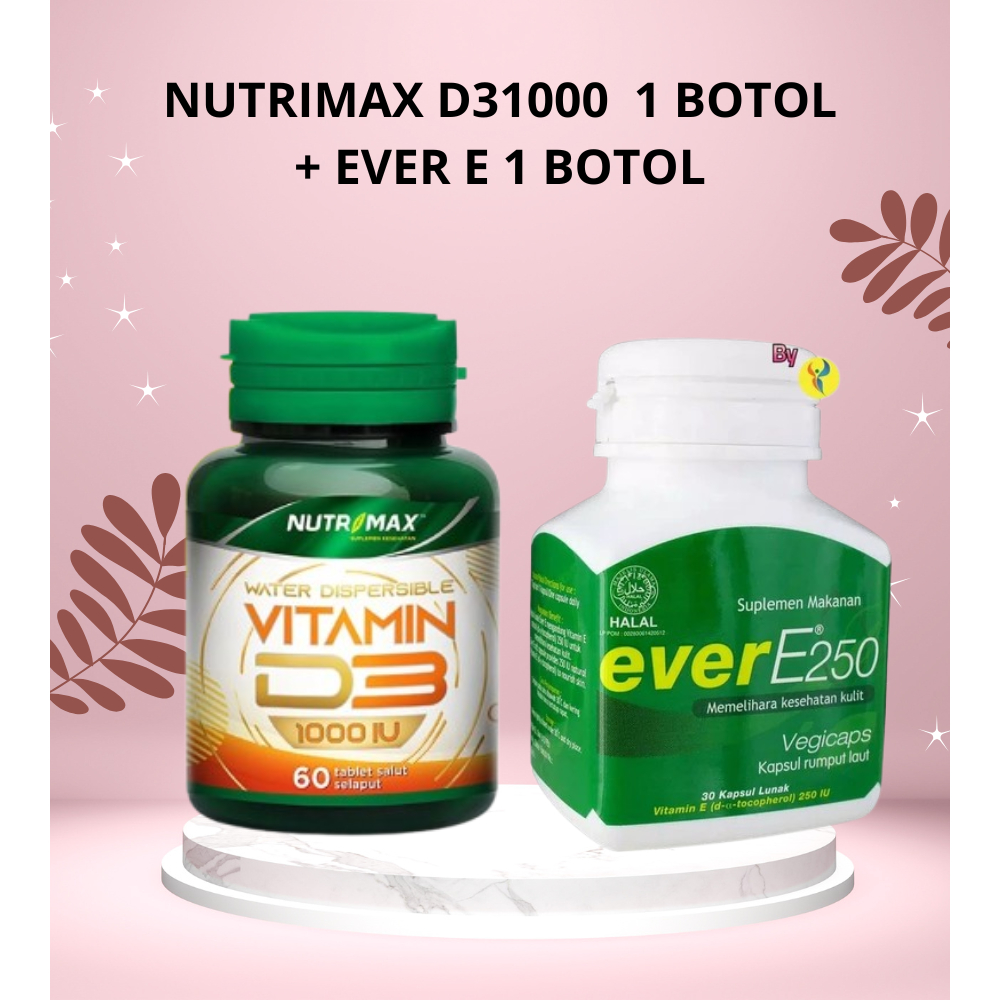 PROMIL 2 - Nutrimax D3 1000 IU 1 60s + Ever E 30s / Suplemen Promil, Vitamin D3, Vitamin E