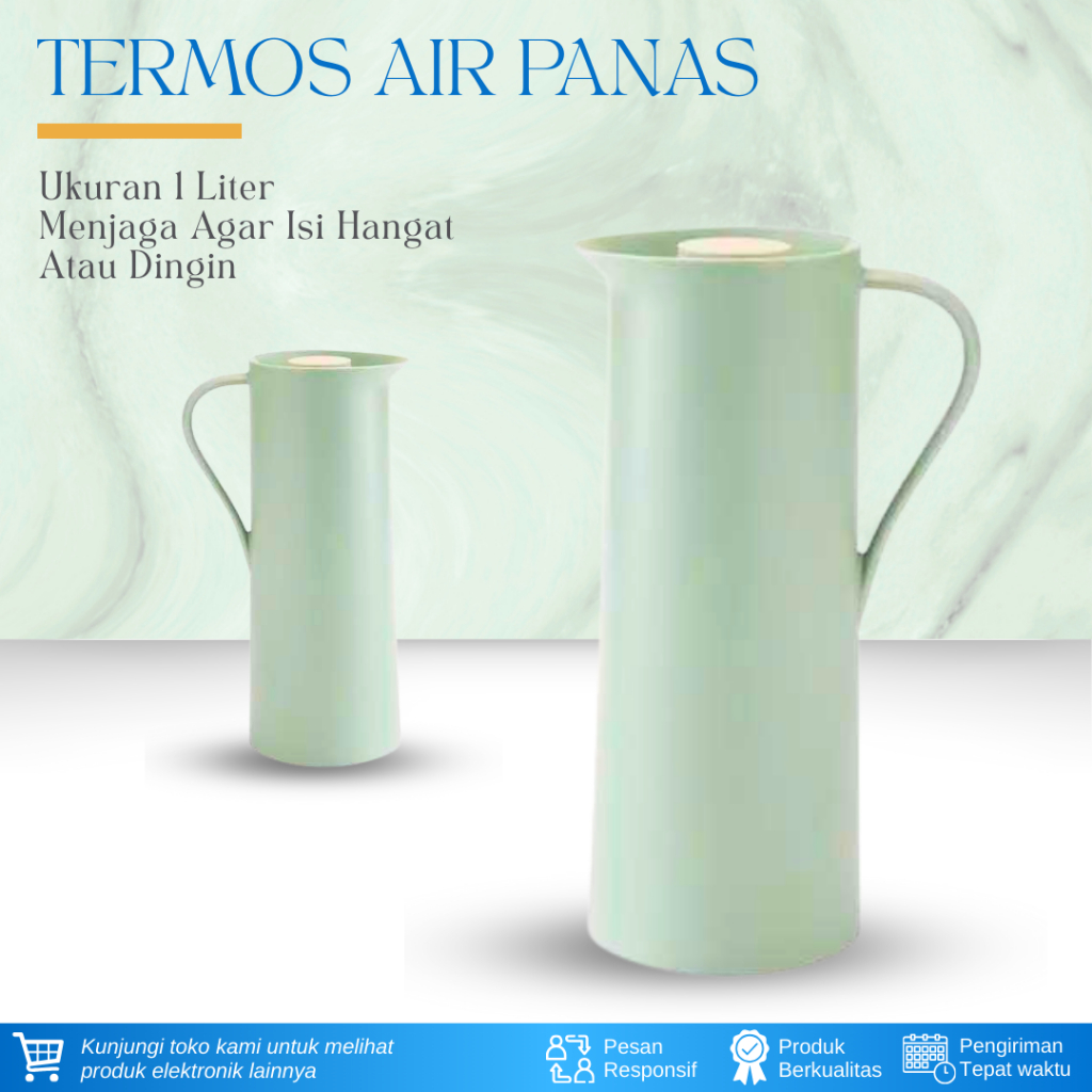 Termos Jug Panas Dingin 24 Jam 1Liter / Thermos with Handle / Termos Air Panas Bayi Buat Susu / Term