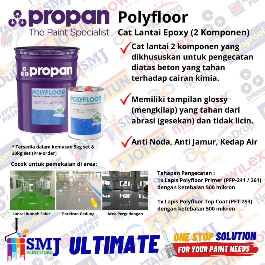 Cat Dasar / Lantai PROPAN EPOXY POLYFLOOR PRIMER PFP 241 2K SB 5KG Set