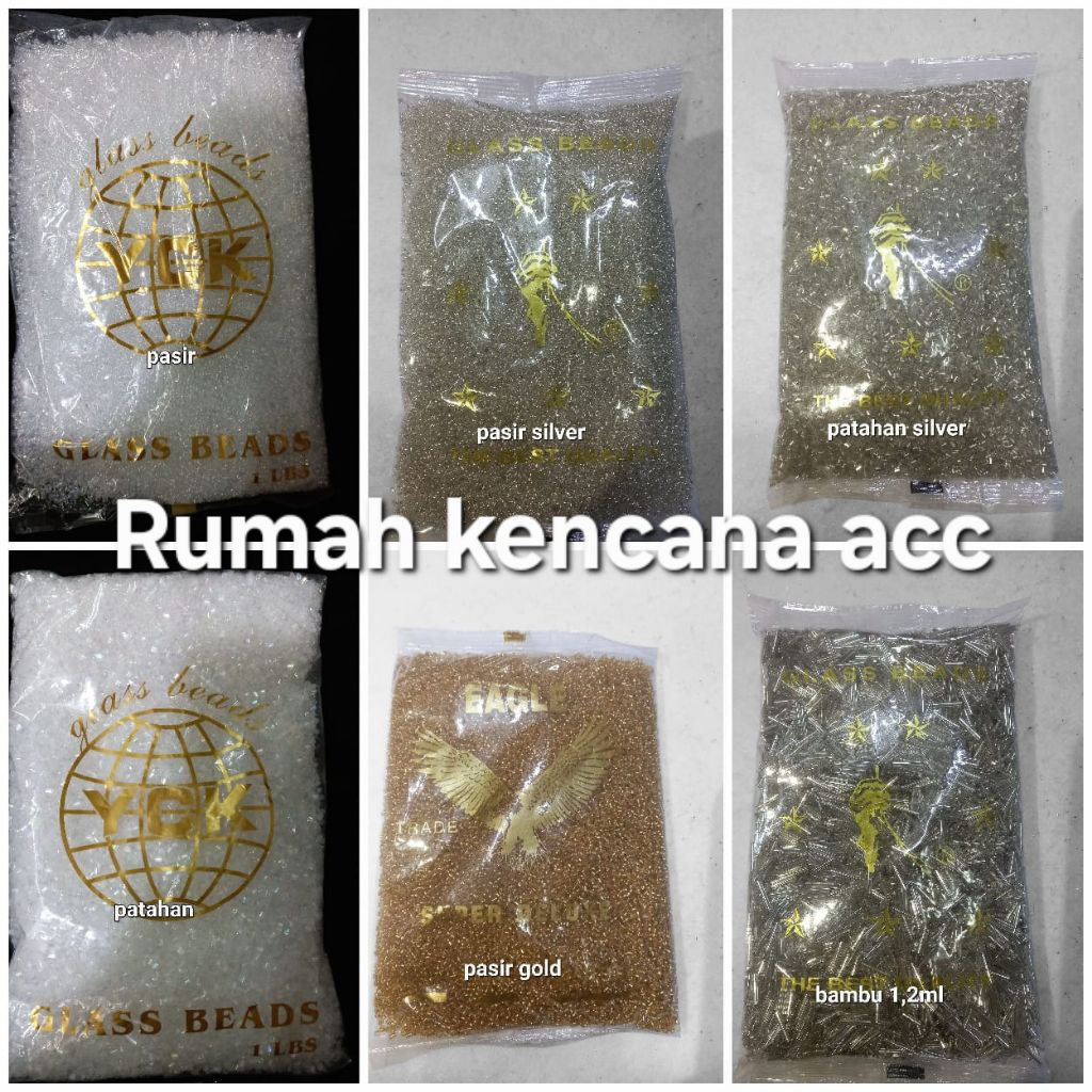 Payet Pasir/Patahan&Bambu Putih Pelangi,Silver&Gold