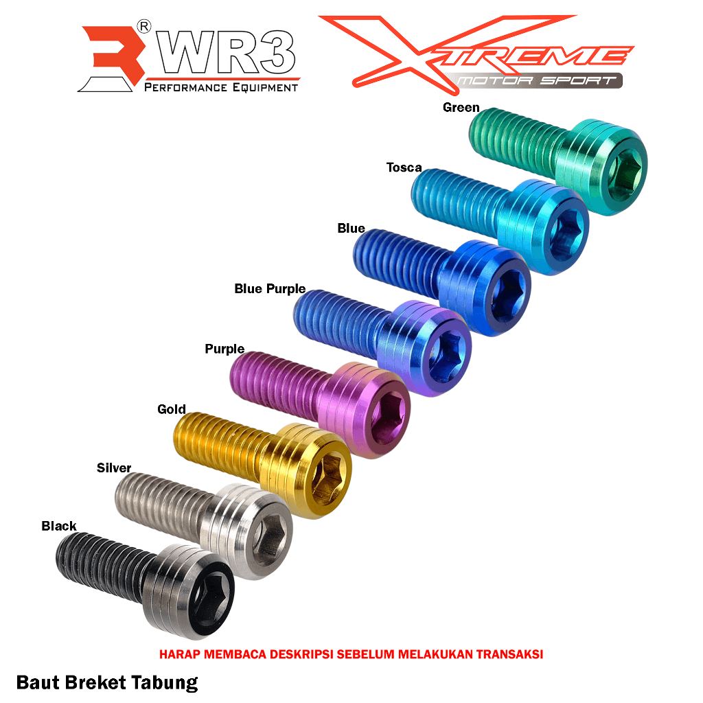 Paketan Baut Titanium WR3 Untuk Breket Tabung Minyak Rem WR3
