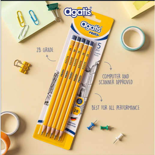 

Pensil/Pensil Tulis/Pencil/Agatis - Pensil Tulis Prime Hexagonal 2B - 1 Set Isi 5 Pcs
