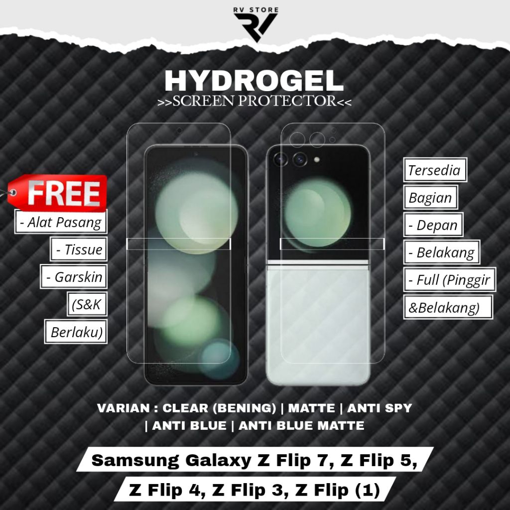 Anti Gores Hydrogel Samsung Galaxy Z Flip 7, Z Flip 5, Z Flip 4, Z Flip 3, Z Flip (1)