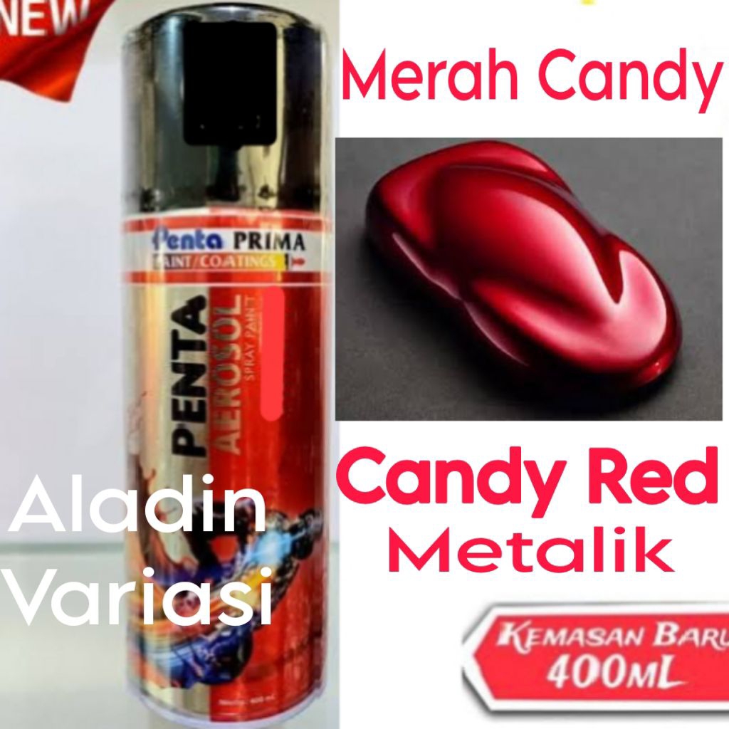 Pilok Cat Merah Candy Red Penta Cat Semprot Velg Sepeda Motor Mobil Tahan Bensin Cepat Kering