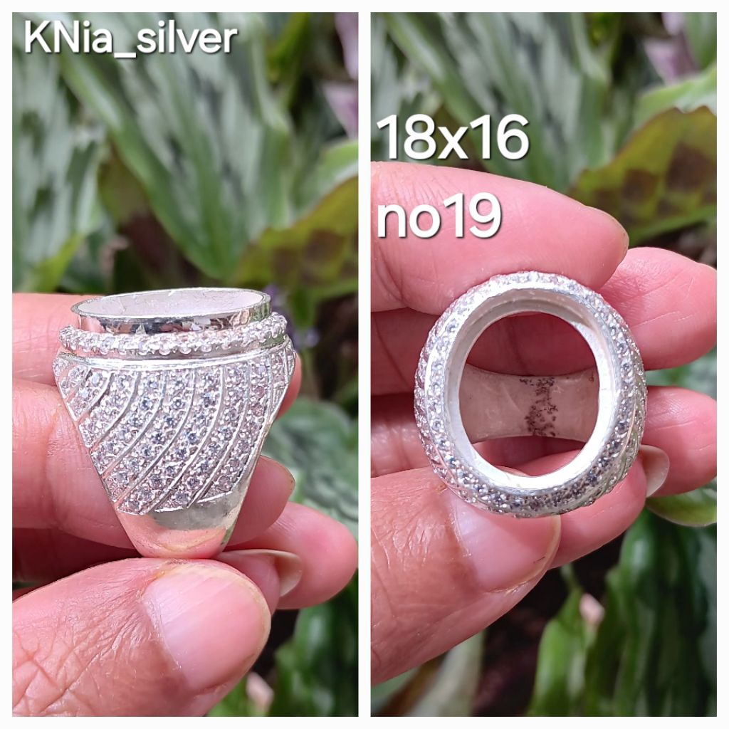 emban/ring perak tanem full zircon
