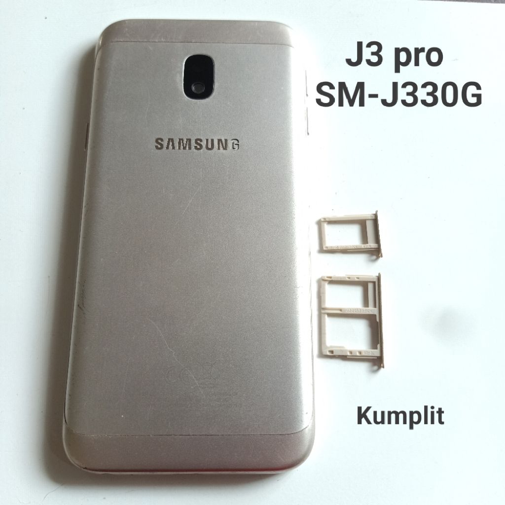 Backdoor bekas Samsung J3 Pro J330G Second Copotan kumplit & Tombol luar dalam + Simtray sesuai foto