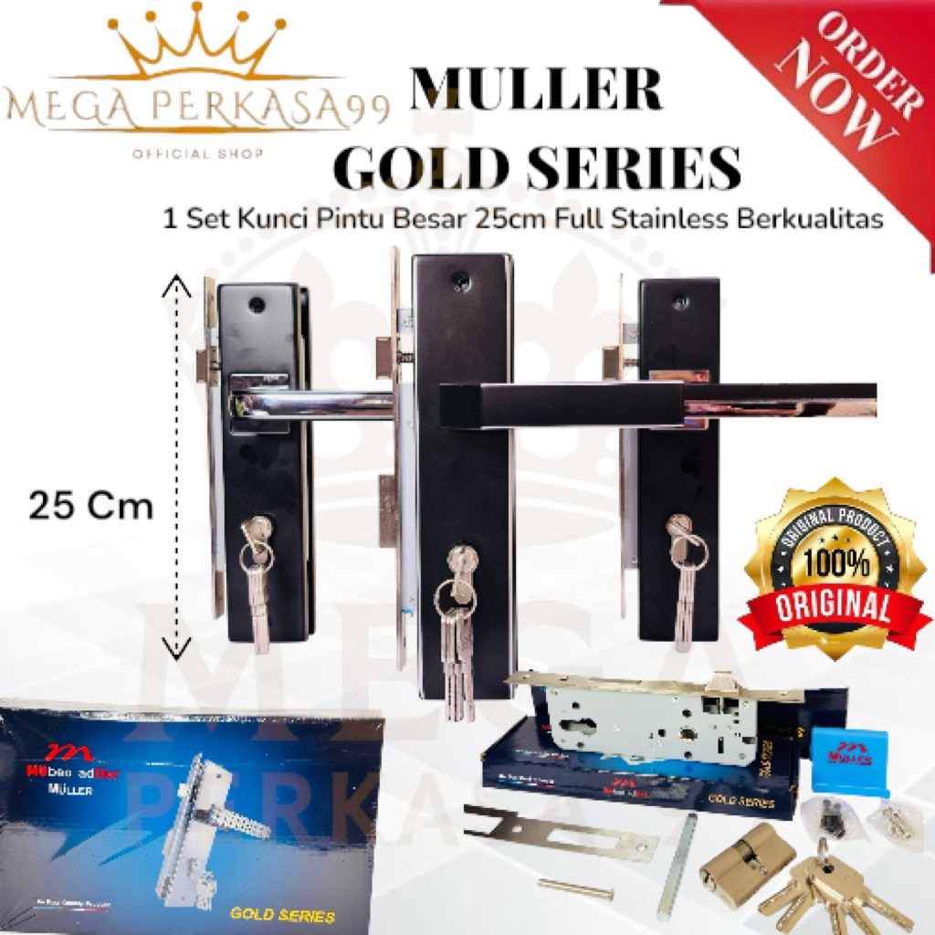 MULLER Handle Kunci Pintu 1 Set Ukuran Besar 25cm Gagang Pintu Besar