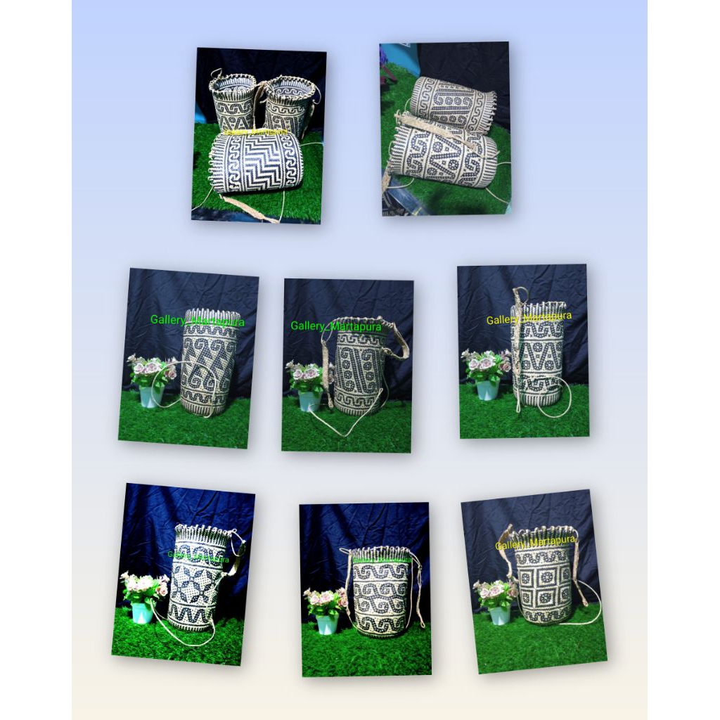 Tas anjat punggung_Tas anjat rotan anyaman_Tas anjat etnik kalimantan