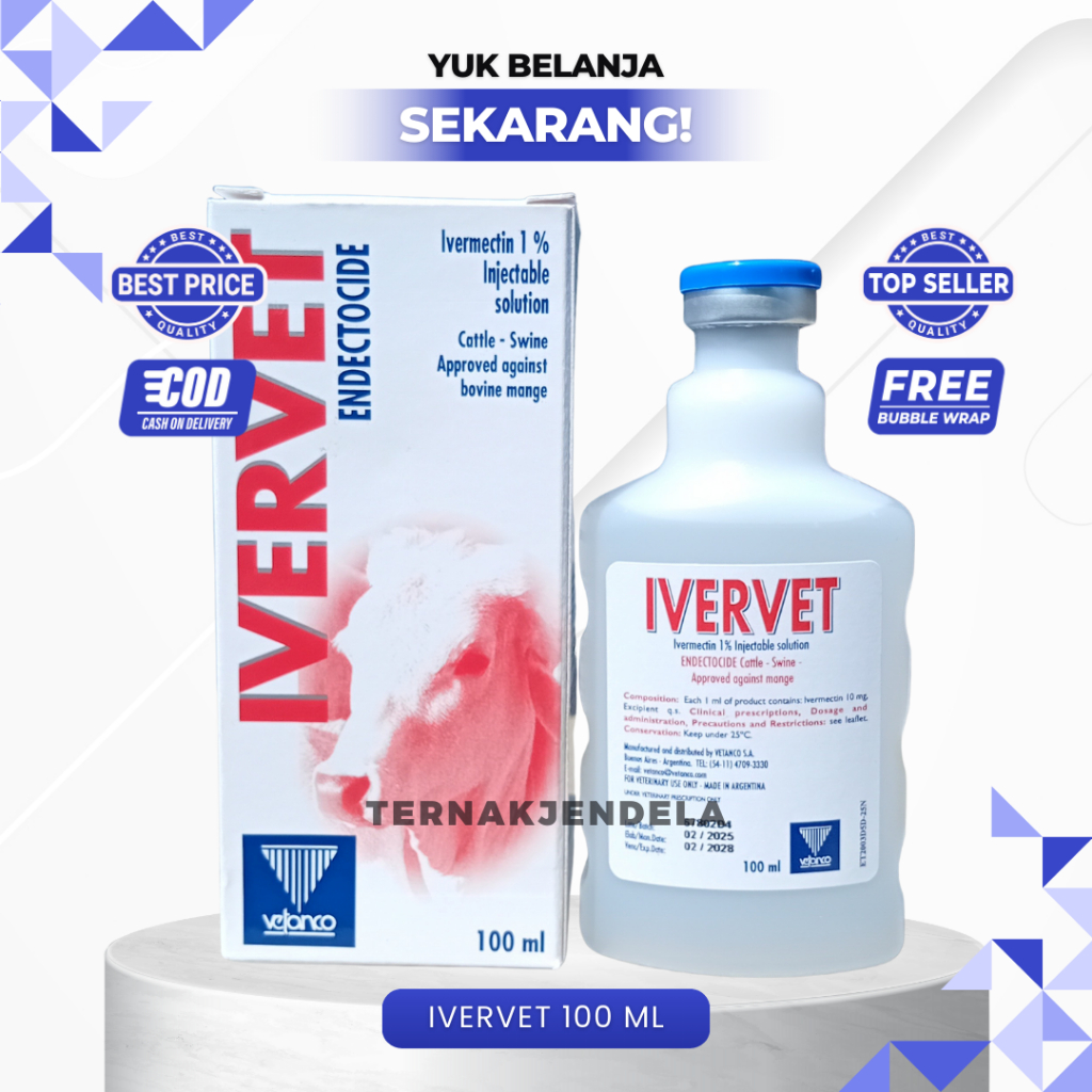 IVERVET 100 ml - Ivervet Obat Gudik Ecto Endo Parasit
