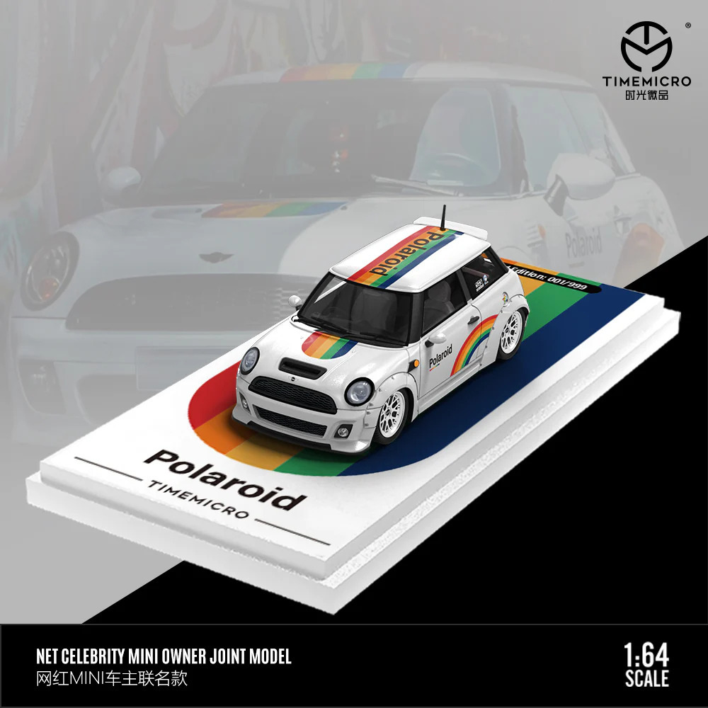 Time Micro 1:64 MINI COOPER Celebrity White Rainbow