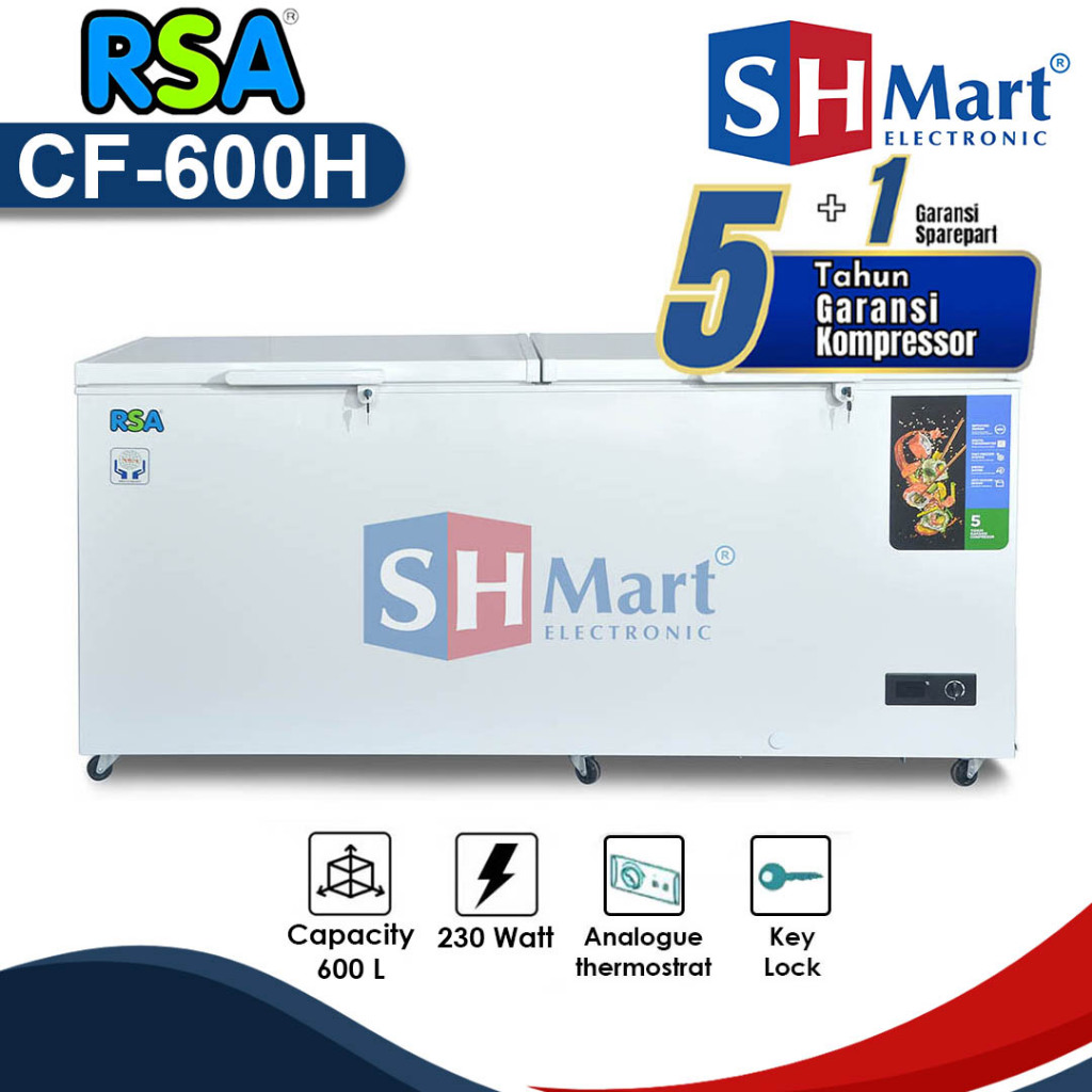 CHEST FREEZER RSA CF-600H / CF600H KAPASITAS 500 LITER FREEZER BOX (MEDAN)
