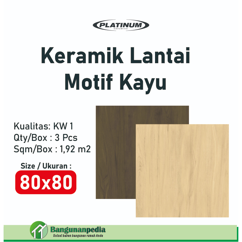Keramik Lantai Motif Kayu 80x80 Matt 3 Pcs