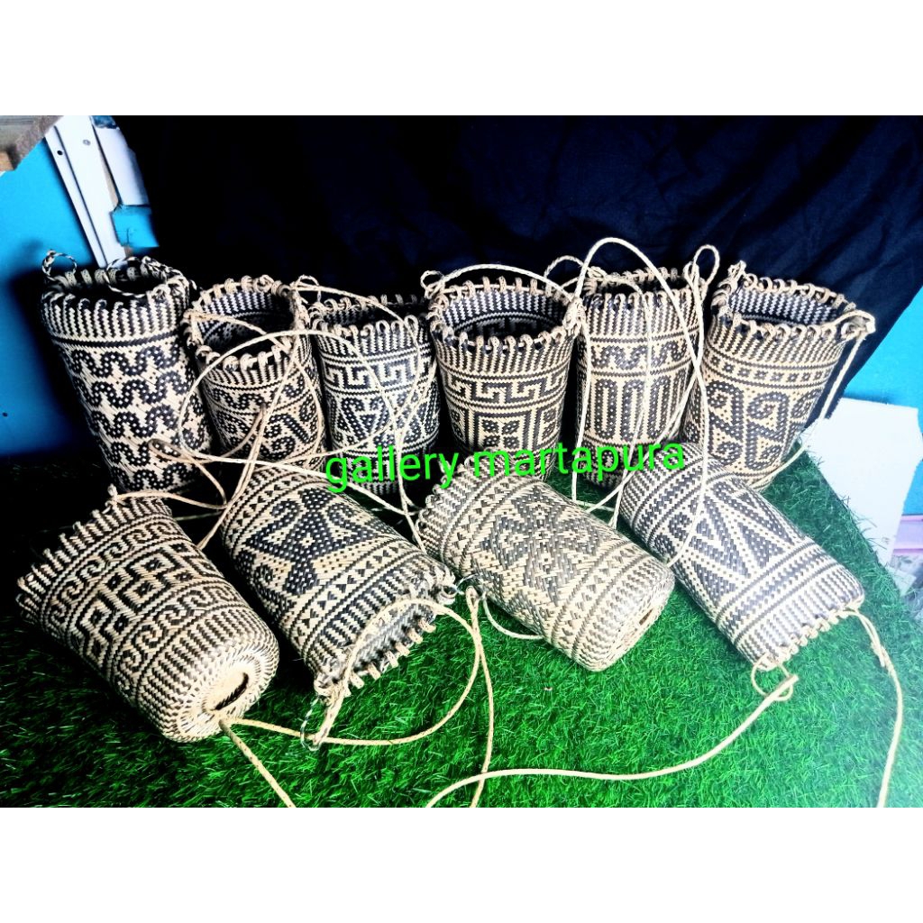 Tas anjat selempang pria wanita_Tas anyaman rotan dayak_Tas anjat selempang