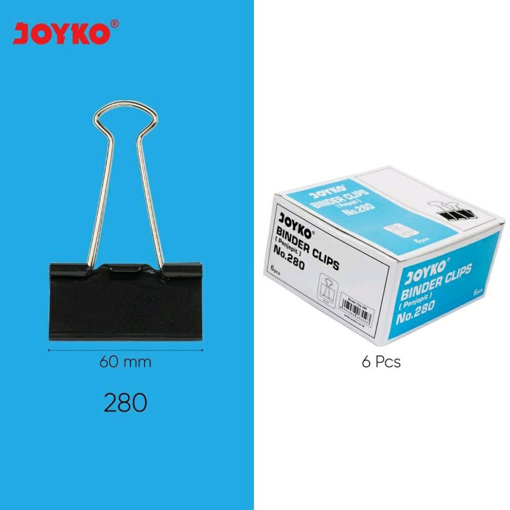 

Joyko BC No.280 | Binder Clip No.280 | Klip Kertas Hitam | Penjepit Kertas 60mm