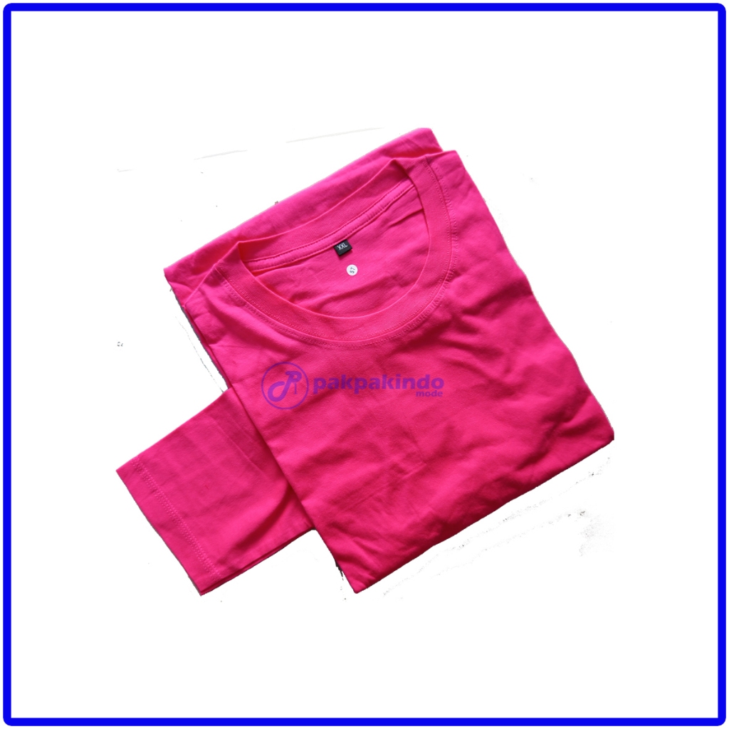 GRADE A - BAJU KAOS POLOS PINK FANTA LENGAN PANJANG COTTON COMBAD 30S PRIA WANITA PREMIUM DISTRO
