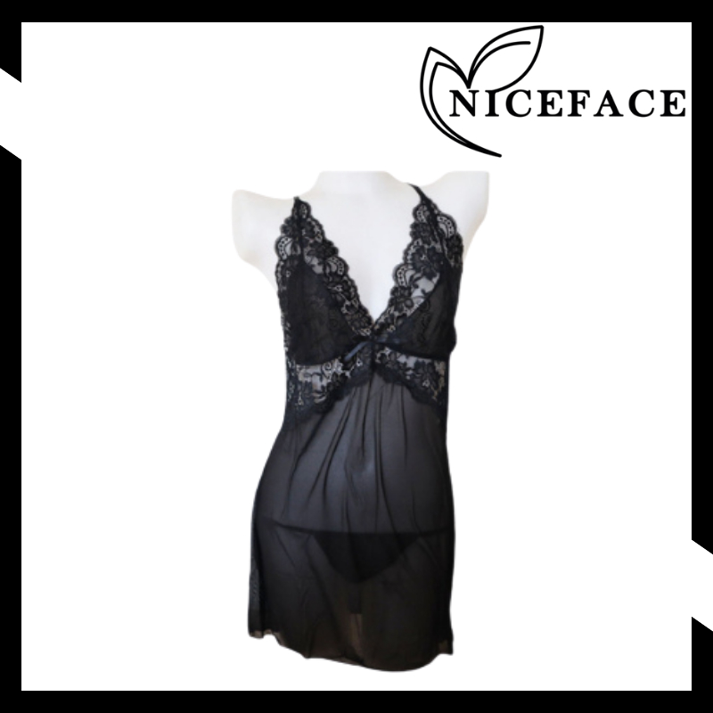 NICEFACE - baju tidur sexy lingerie seksi wanita cewek lace cantik transparant lingerie
