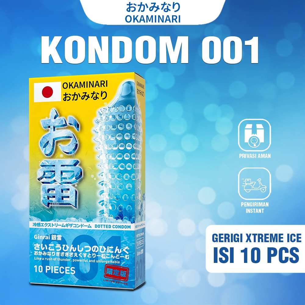 Okaminari 001 Kondom Ginrai Gerigi Extreme Ice Isi 10 Pcs