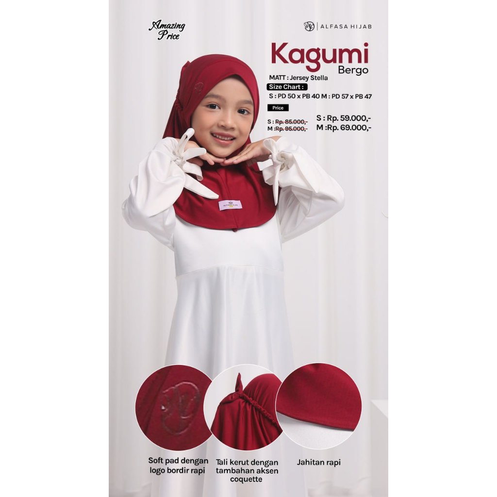 Jilbab Bergo Anak KAGUMI BERGO KIDS Alfasa-Hijab