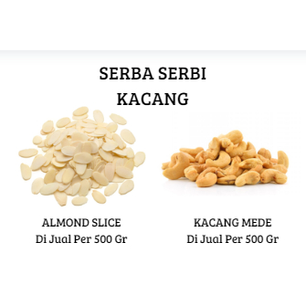 

ANEKA KACANG KUALITAS TERBAIK AROFOOD 500GR REPACK + Bubble Wrap (KACANG ALMOND SLICE BLUE DIAMOND & KACANG MEDE UTUH)