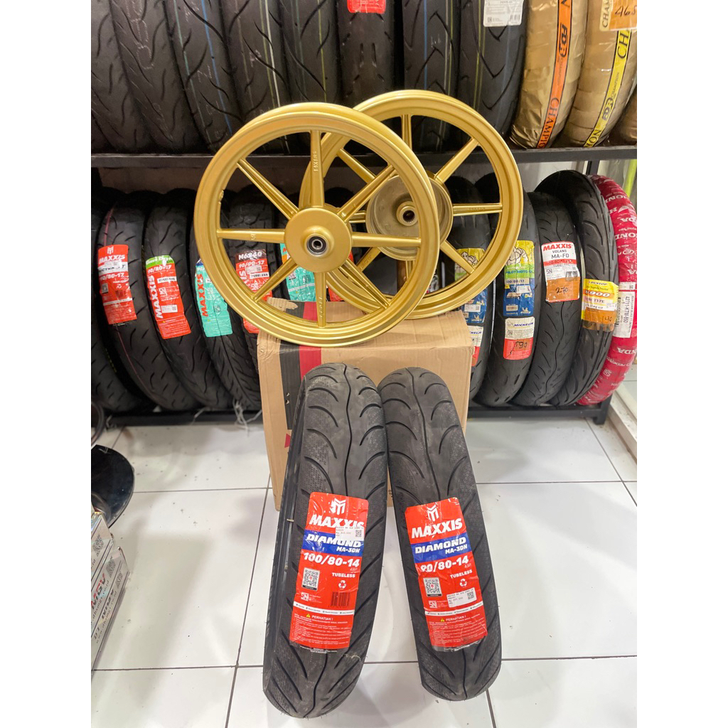 sepaket velg vrossi v rossi ring 14 plus ban VARIO 125/150 BEAT SCOOPY FI ESP