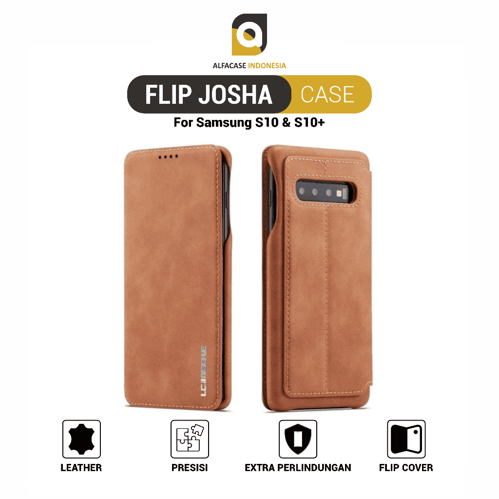 Flip CoverJosha Leather Case Samsung Galaxy S10 S10+ - Casing Samsung Galaxy S Series