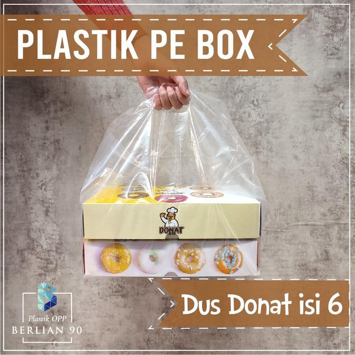 Kantong Plastik HD Box Donat 6 pcs / Plastik Box Donat Setengah Lusin - HD DONAT