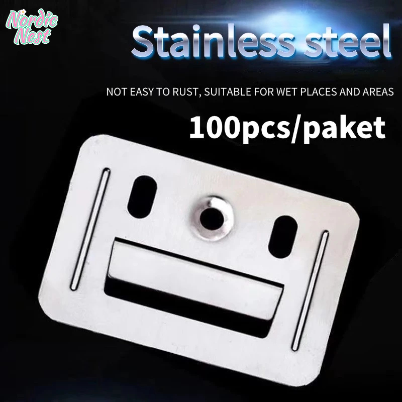 

Klip Wpc Panel 100Pcs/Panel Klip Wallpanel Wpc Stainless/ Klip Bleket Cantolan Wpc 36mm*50mm/ Panel Anti Karat Untuk