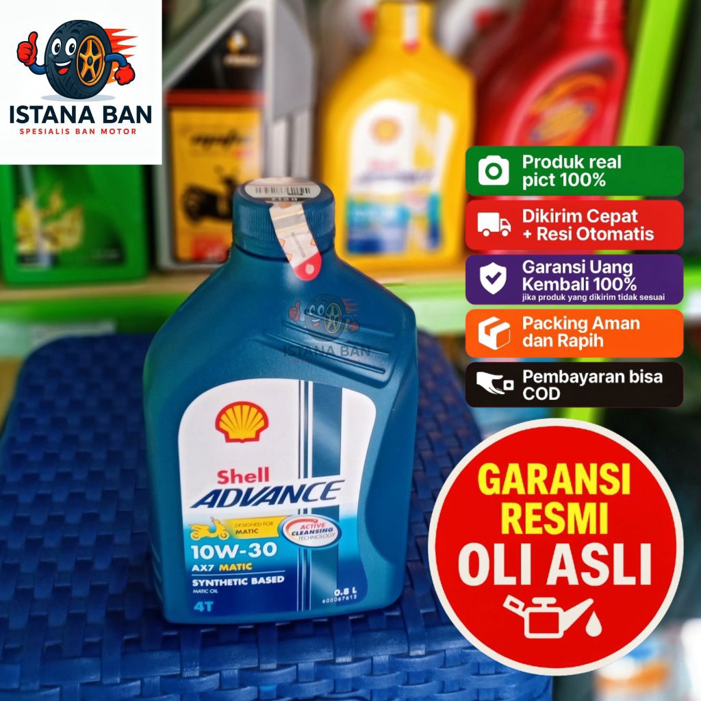 Oli Motor Matic SHELL BIRU Original 100% 10W 30 800l Garansi Resmi untuk motor matik
