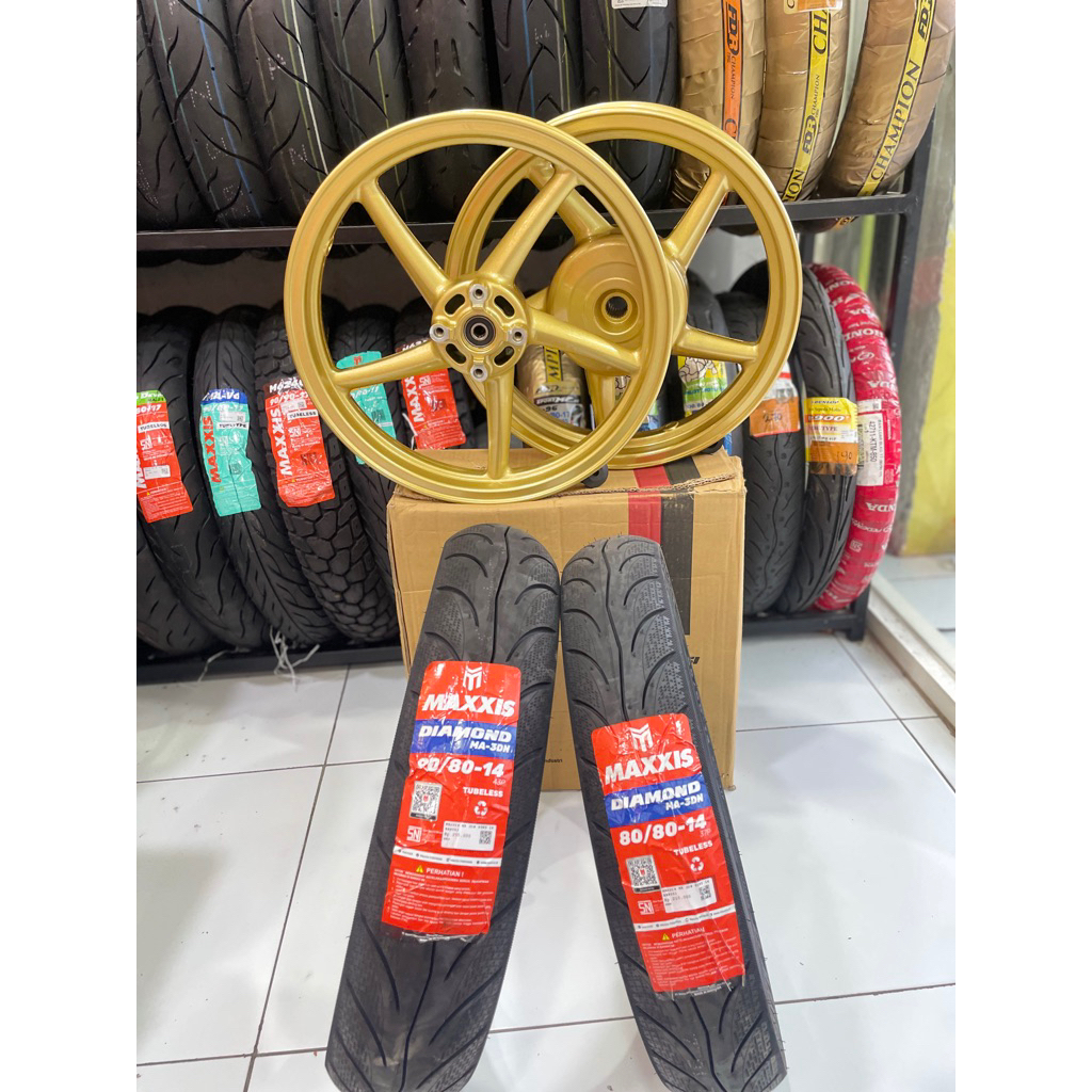 sepaket velg vrossi v rossi  ring 14 palang 5 plus ban VARIO 125/150 BEAT SCOOPY FI ESP