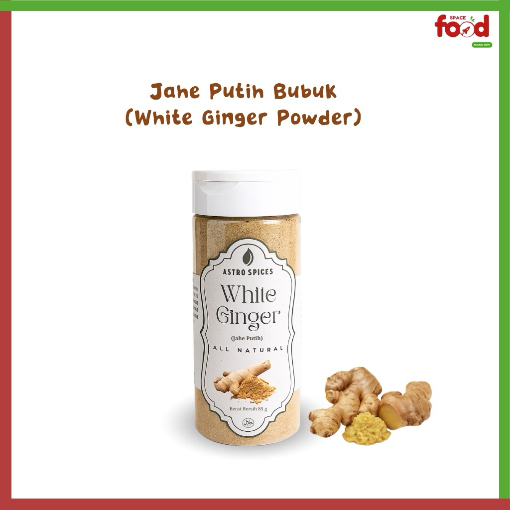 

White Ginger Powder/Jahe Putih Bubuk/Bumbu Dapur Bubuk Jahe Putih/Astrospices Jahe Putih Bubuk 85 Gram